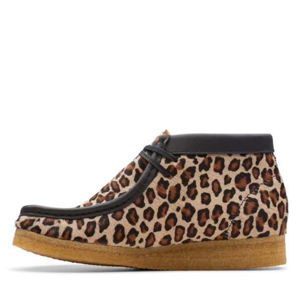 Clarks Womens Wallabee Boot Ankle Boots Leopard | UK-791528